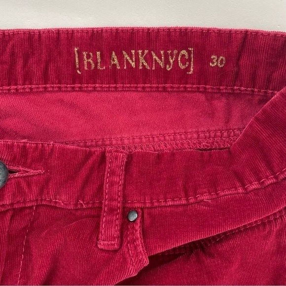 Blank NYC Women’s Burgundy Red Corduroy Skinny Pants Size 30 - Picture 4 of 10